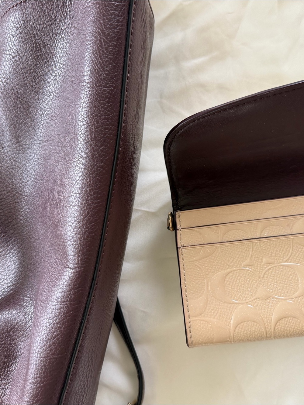Coach Pebbled Leather Shoulder Bag in Burgundy with Gold Hardware - Picture 12 of 12